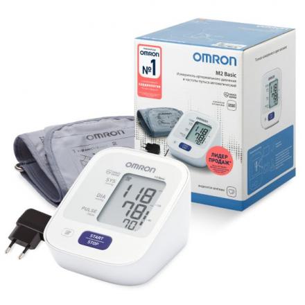 ОМРОН (OMRON) ПРИБОР (ТОНОМЕТР) ИЗМ. АРТ. ДАВЛЕНИЯ АВТОМАТ + АДАПТЕР M2 BASIC (HEM-7121-ARU)