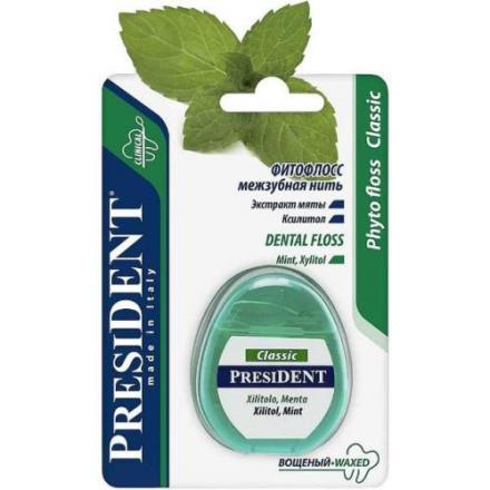 ПРЕЗИДЕНТ ДЕНТАЛ ФЛОСС ЗУБНАЯ НИТЬ 35 м вощеная с мятой 010202