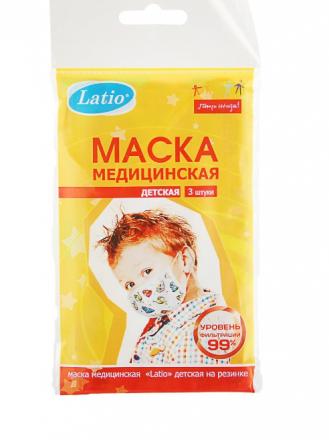 МАСКА МЕДИЦИНСКАЯ ОДНОРАЗОВАЯ детская с рисунком №3