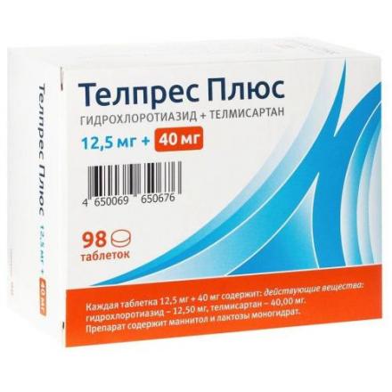 ТЕЛПРЕС ПЛЮС табл. 40+12,5 мг №98