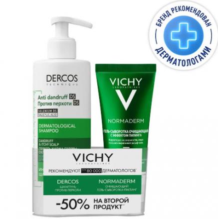 ВИШИ (VICHY) ДЕРКОС НАБОР (шампунь 390мл+ гель-сыв.очищ.125мл)