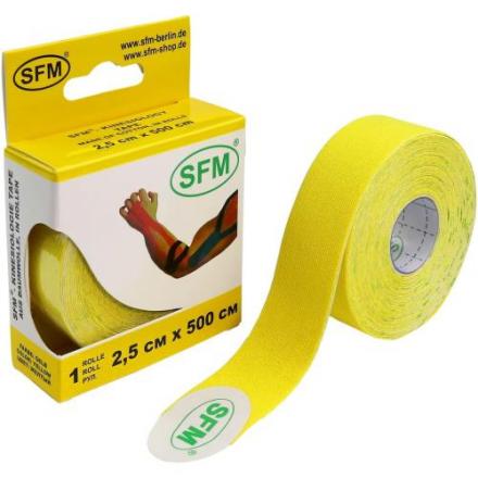 ЛЕНТА КИНЕЗИОЛОГИЧЕСКАЯ SFM желтая 2,5см х 500см