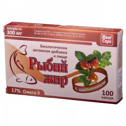 РЫБИЙ ЖИР ШИПОВНИК капс. 300 мг №100