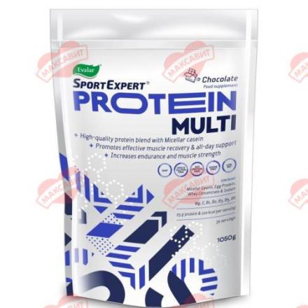 СПОРТЭКСПЕРТ МУЛЬТИ ПРОТЕИН ЭВАЛАР пор. внутр. шоколад 1 050 гр