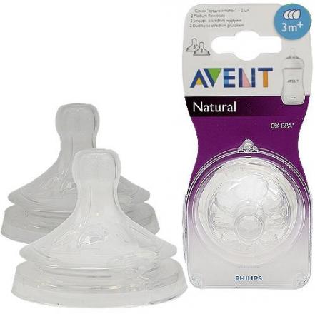 АВЕНТ NATURAL СОСКА СИЛИКОНОВАЯ №2 80530 (653/27) средний поток