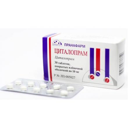 ЦИТАЛОПРАМ ПРАНА табл. п/о плен. 10 мг №30