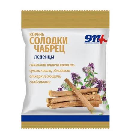 911 ВИТАМИН С леденцы солодка/чабрец 50 гр