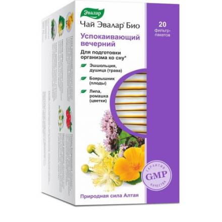 ЧАЙ БИО ЭВАЛАР УСПОКАИВАЮЩИЙ ВЕЧЕРНИЙ ф/п №20