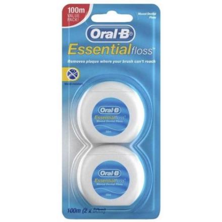 ОРАЛ-БИ (ORAL-B) ESSENTIAL ЗУБНАЯ НИТЬ 50 м вощеная с мятой №2