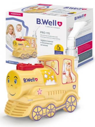 БИ ВЕЛЛ (B.WELL) ИНГАЛЯТОР КОМПРЕССОРНЫЙ PRO-115 паровозик