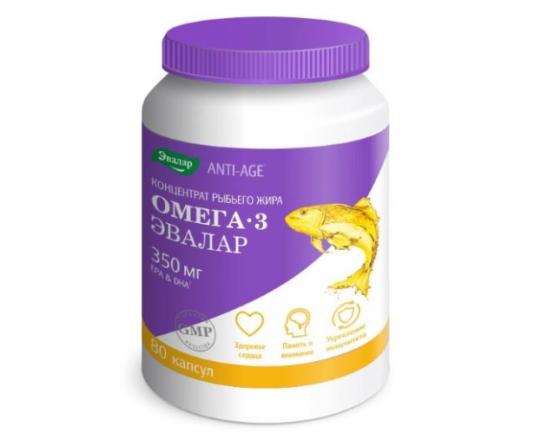 КОНЦЕНТРАТ РЫБЬЕГО ЖИРА ОМЕГА-3 ЭВАЛАР капс. №80