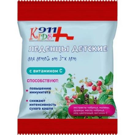 911 KIDS леденцы чабрец, душица, мед, вит. С 50 гр