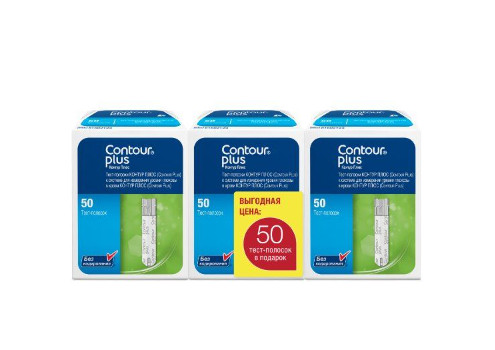 КОНТУР ТЕСТ-ПОЛОСКИ ДЛЯ ГЛЮКОМЕТРА ПЛЮС №50 х 3
