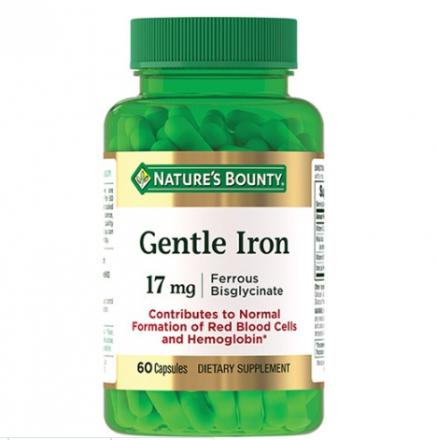 НЭЙЧЕС БАУНТИ (NATURE`S BOUNTY) ЛЕГКОДОСТУПНОЕ ЖЕЛЕЗО капс. 17 мг №60