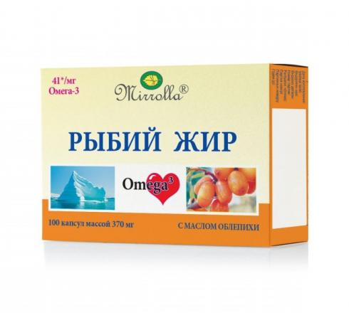 РЫБИЙ ЖИР ОБЛЕПИХА МИРРОЛЛА капс. №100