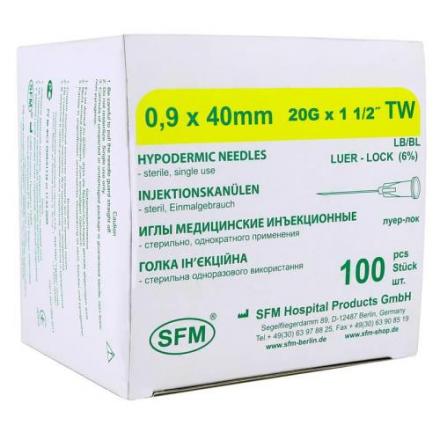 ИГЛА ИНЪЕКЦИОННАЯ G20 (0.9 х 40 мм) №100