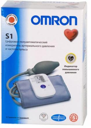 ОМРОН (OMRON) ПРИБОР (ТОНОМЕТР) ИЗМ. АРТ. ДАВЛЕНИЯ ПОЛУАВТОМАТ S1 (HEM-4030-RU)