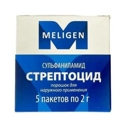СТРЕПТОЦИД пор. наруж. пак. 2 гр №5