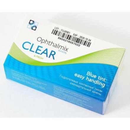 КОНТАКТНАЯ ЛИНЗА ОФТАЛЬМИКС BUTTERFLY CLEAR 8,6 корриг. - 4,25 №4 blue tint