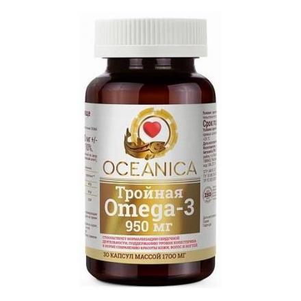 ТРОЙНАЯ ОМЕГА-3 ВИТАТЕКА капс. 950 мг №30