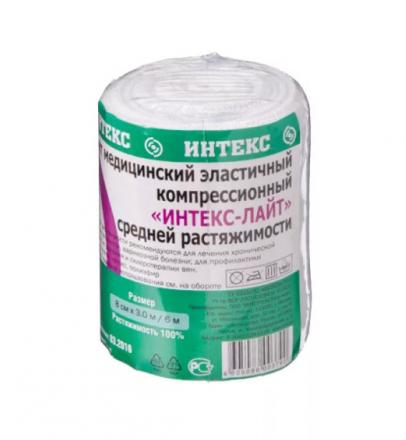 БИНТ ЭЛАСТИЧНЫЙ СР ЛАЙТ ИНТЕКС с застежкой 8см х 3м (З.)