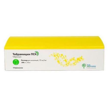 ТОБРАМИЦИН ПСК р-р для ингаляций 300 мг фл. 4 мл №14
