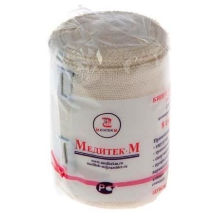 БИНТ ЭЛАСТИЧНЫЙ МЕДИТЕК с застежкой 8см х 5м