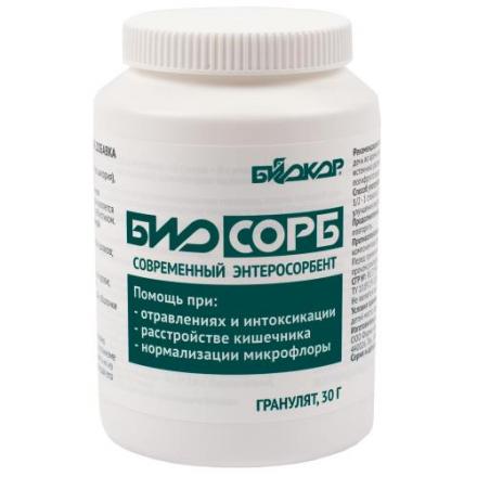 БИОСОРБ БИОКОР гранулы фл. 30 гр