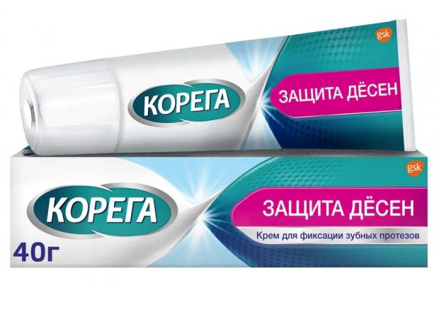 КОРЕГА ЗАЩИТА ДЕСЕН КРЕМ ДЛЯ ФИКСАЦИИ ЗУБНЫХ ПРОТЕЗОВ 40 гр