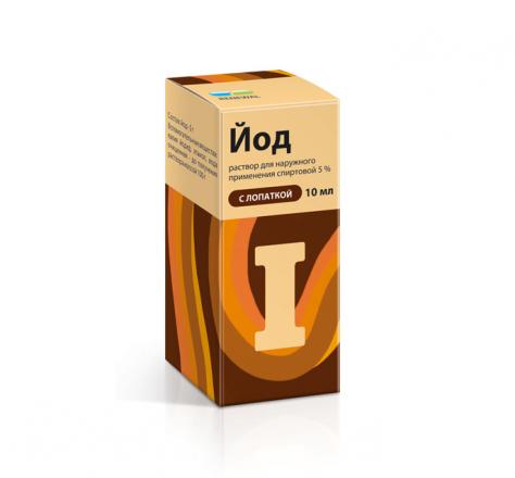 ЙОД РЕНЕВАЛ р-р спирт. наруж. 5% фл. 10 мл с лопат.
