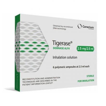 ТИГЕРАЗА р-р для ингаляций 1 мг/мл амп. 2,5 мл №6