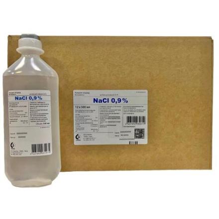 НАТРИЯ ХЛОРИД р-р д/инфузий 0,9% фл. пласт. 500 мл №12