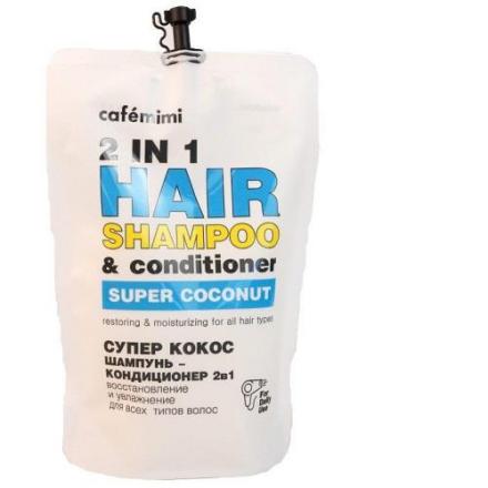 CAFE MIMI ШАМПУНЬ-КОНДИЦИОНЕР 450 мл 2 в 1 восстановл.и увлажнение