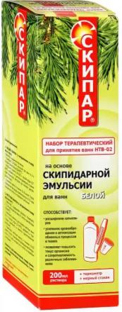 СКИПАР БЕЛЫЙ НТВ-02 СРЕДСТВО ДЛЯ ВАНН СКИПИДАРН. 200 мл