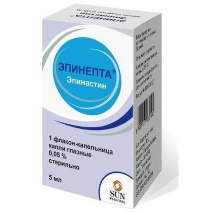 ЭПИНЕПТА капли глазные 0,05 % фл.- кап. 5 мл