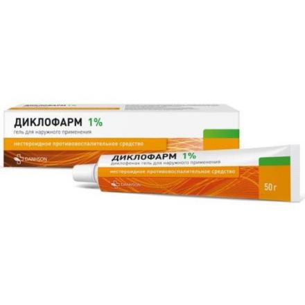 ДИКЛОФАРМ гель 1% туба 50 гр
