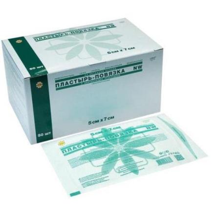 ПОВЯЗКА САМОКЛЕЮЩАЯСЯ СТЕРИЛЬНАЯ LEIKO нетканая основа 5см х 7см №50