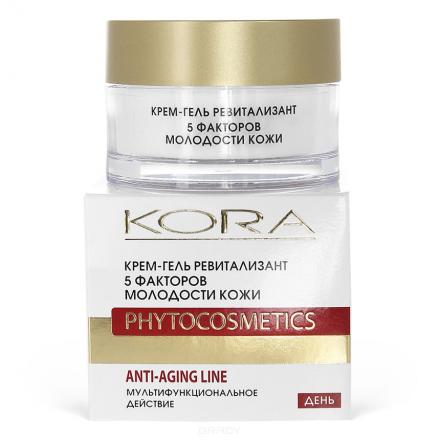 КОРА КРЕМ-ГЕЛЬ ДЛЯ ЛИЦА 50 мл ревитализант - 5 факторов молодости кожи