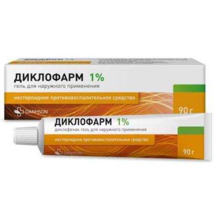 ДИКЛОФАРМ гель 1% туба 90 гр