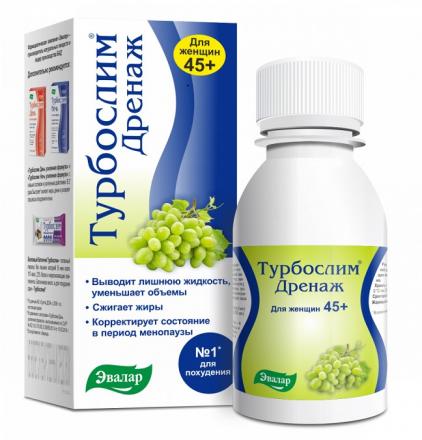 ТУРБОСЛИМ ДРЕНАЖ ЭВАЛАР конц. напитка 45+ для женщин фл. 100 мл