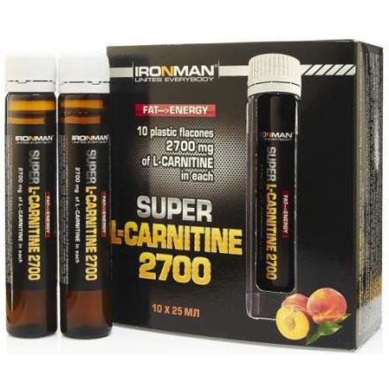 IRONMAN СУПЕР L-КАРНИТИН 2700 р-р внутр. персик фл. 25 мл №10
