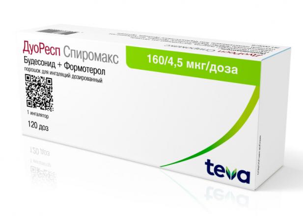 ДУОРЕСП СПИРОМАКС пор. д/ингал. 160+4,5 мкг/доза 120 доз