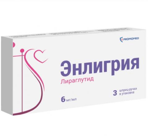 ЭНЛИГРИЯ р-р д/инъекц. п/к 6 мг/мл шприц-ручка 3 мл №1