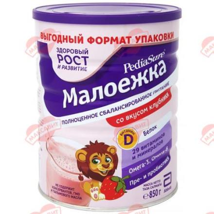 ПЕДИАШУР МАЛОЕЖКА СМЕСЬ ДЛЯ ЭНТЕР. ПИТАНИЯ клубника 850 гр