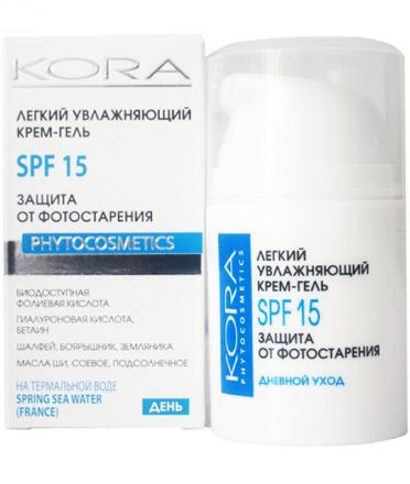 КОРА КРЕМ-ГЕЛЬ СОЛНЦЕЗАЩИТНЫЙ 50 мл SPF15 защита от фотостарения