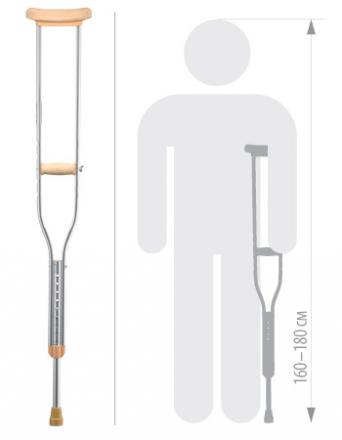 КОСТЫЛИ МЕТАЛЛИЧЕСКИЕ БИ ВЕЛЛ (B.WELL) WR-311 до 110 кг 160-180 см