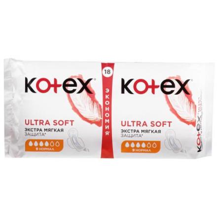 КОТЕКС ПРОКЛАДКИ УЛЬТРА СОФТ НОРМАЛ №18
