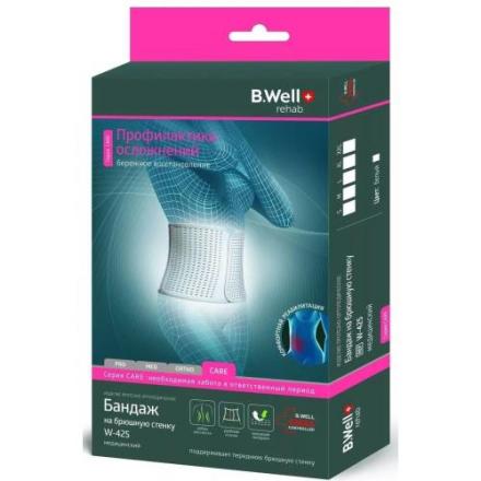 БАНДАЖ НА БРЮШНУЮ СТЕНКУ БИ ВЕЛЛ (B.WELL) W-425 белый р.S
