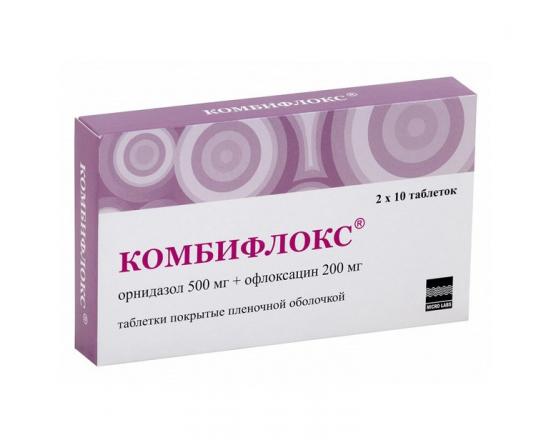 КОМБИФЛОКС табл. п/о плен. 500+200 мг №20