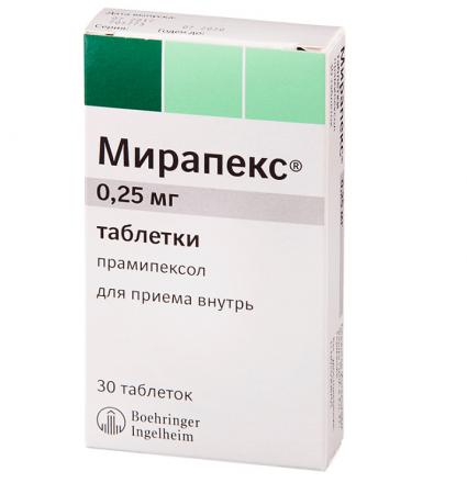 МИРАПЕКС табл. 0,25 мг №30